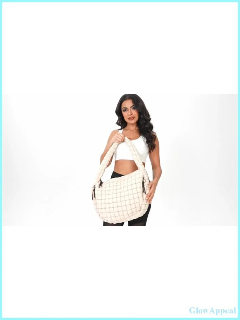Quilted Tote Bag Large Carryall Puffer Shoulder Bag Lightweight Padding Hobo